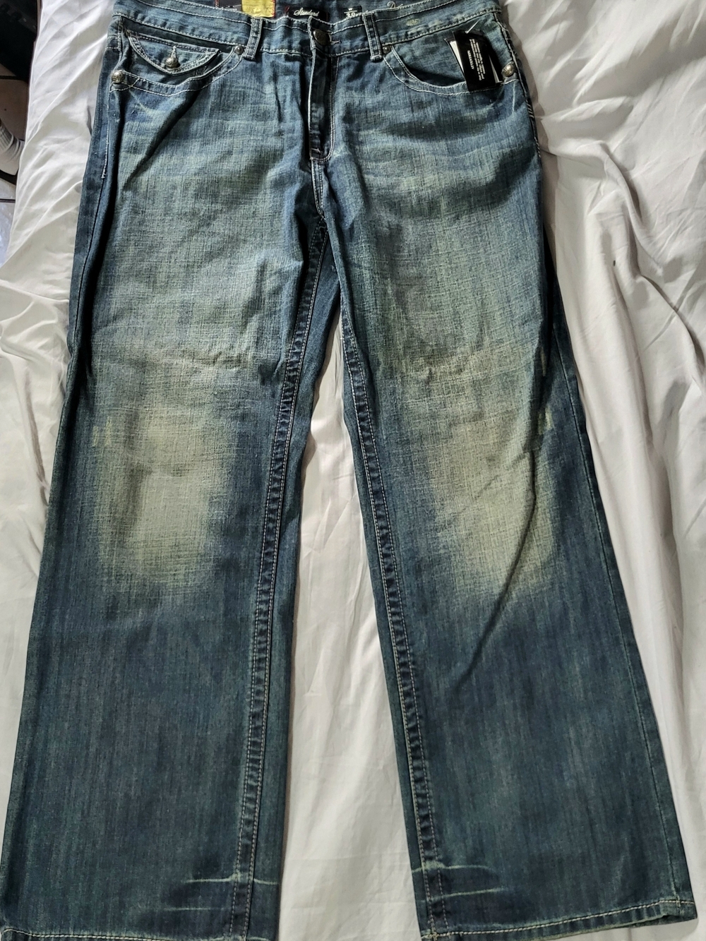 Men's Faded Blue Jeans